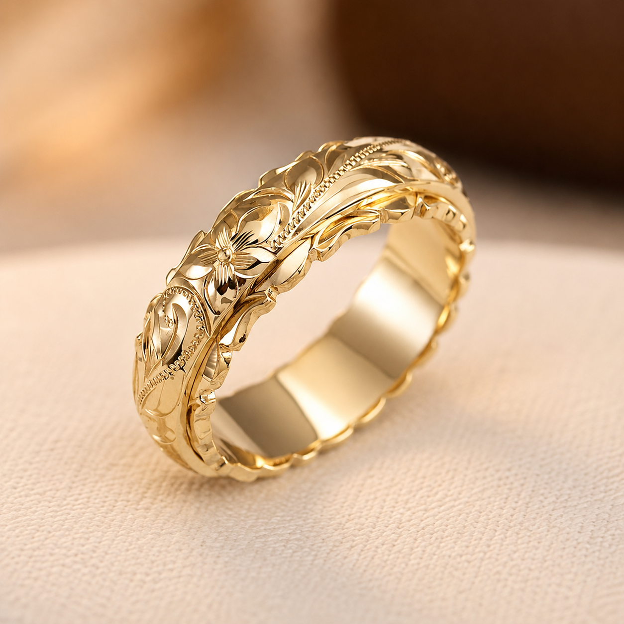 ANTIQUE GOLD FLOWER RING by Arthur & June