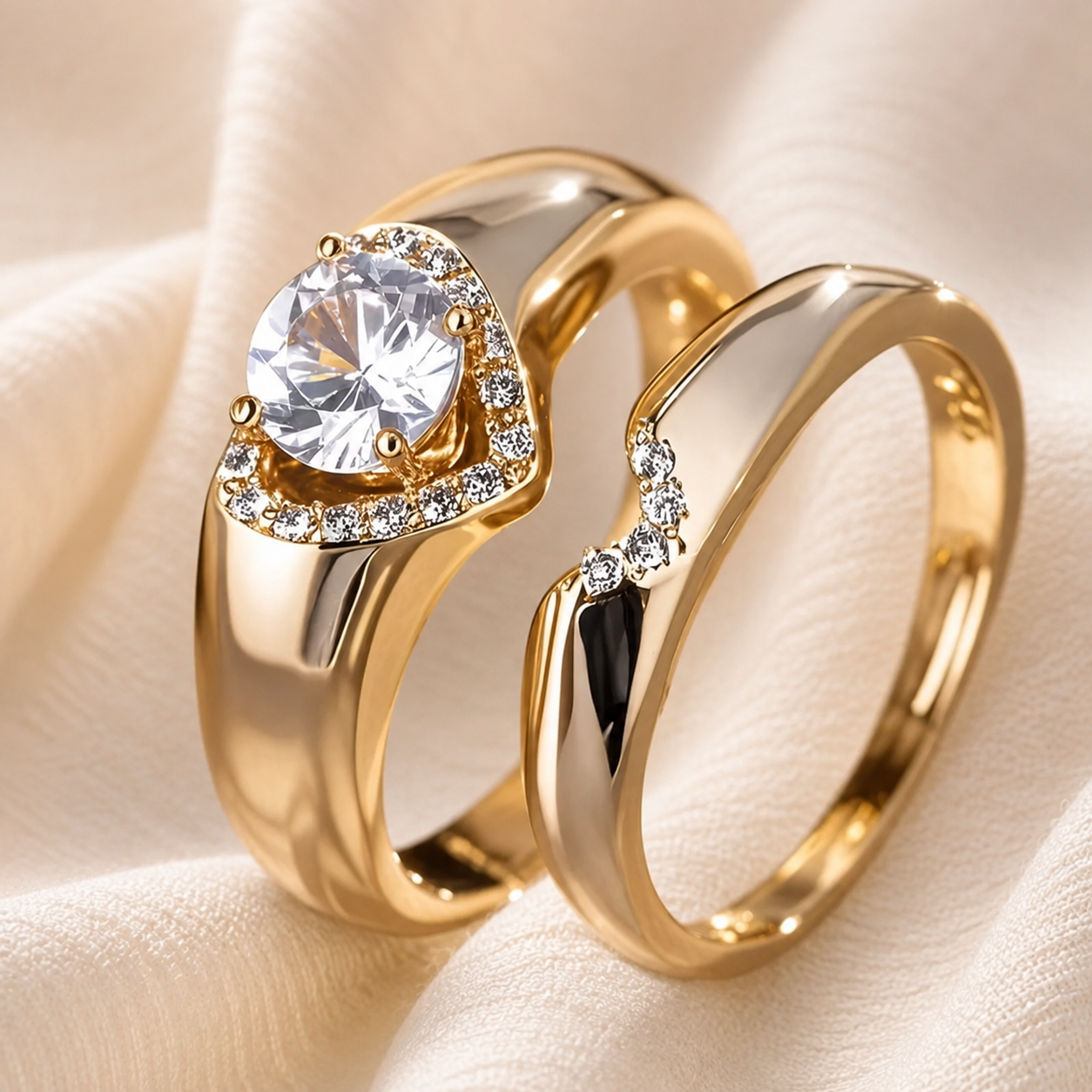 Heart Halo Duo Ring