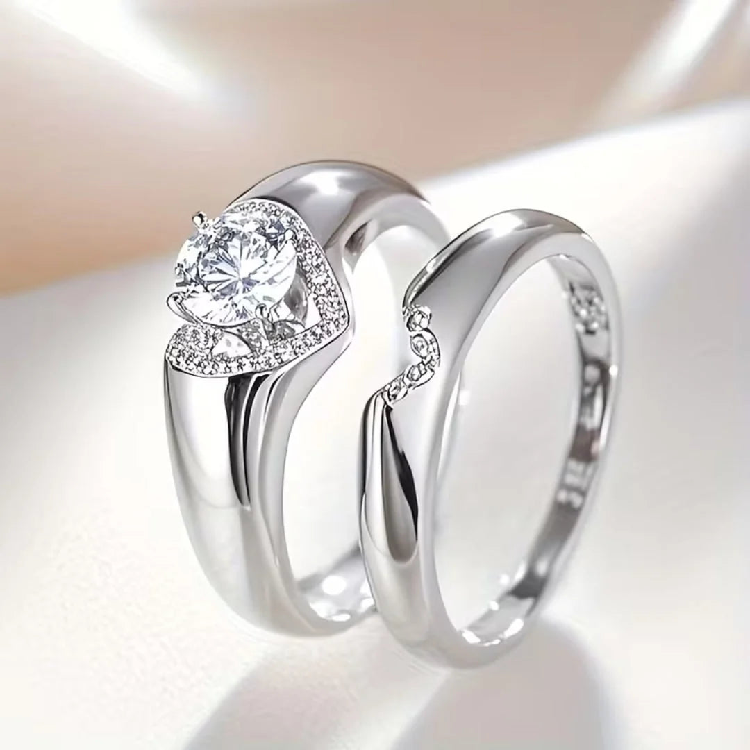Heart Halo Duo Ring