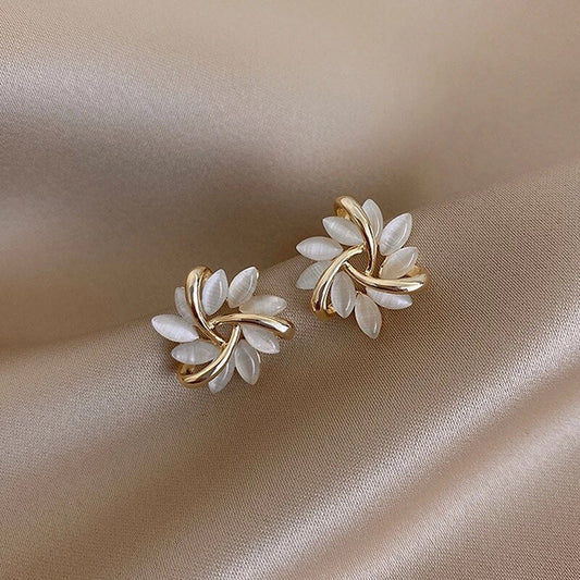 Sienna™ | Elegant Opal Petal Circle Stud Earrings