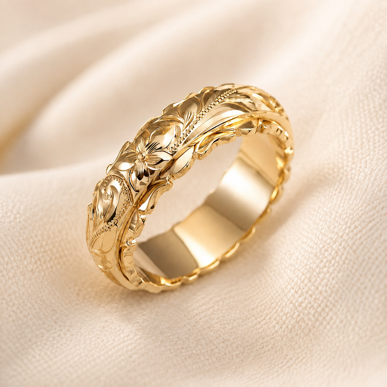 Antique Gold Flower Ring | Gold