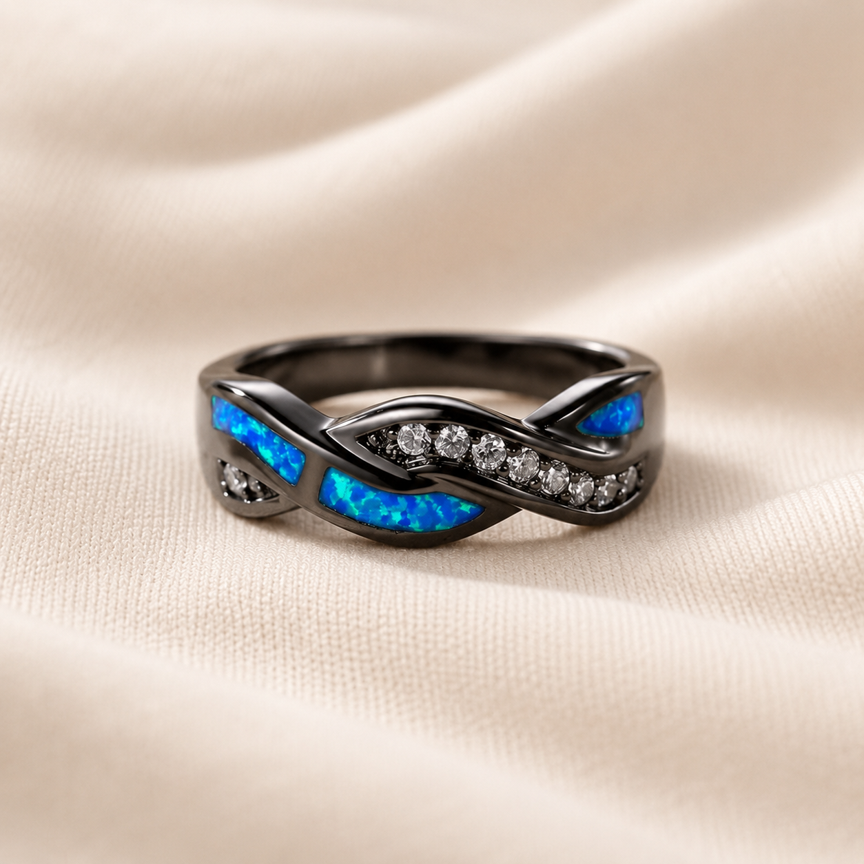 Silver Twisted Inlay Ring