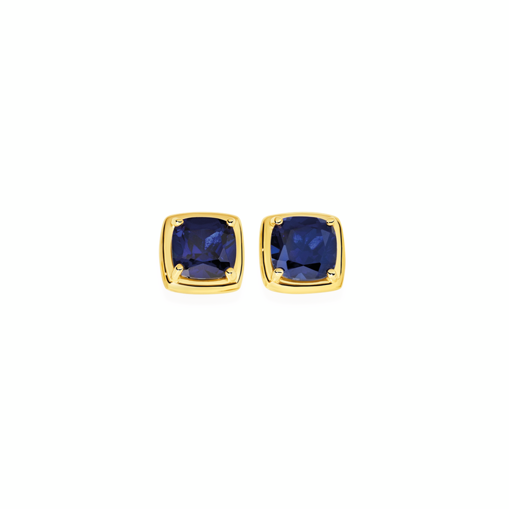 Sapphire Square Stud Earrings